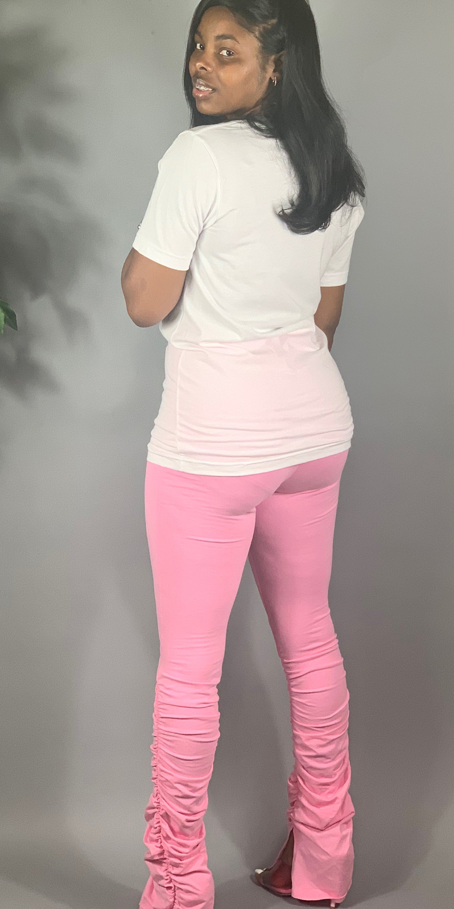 Stacked Joggers Pink