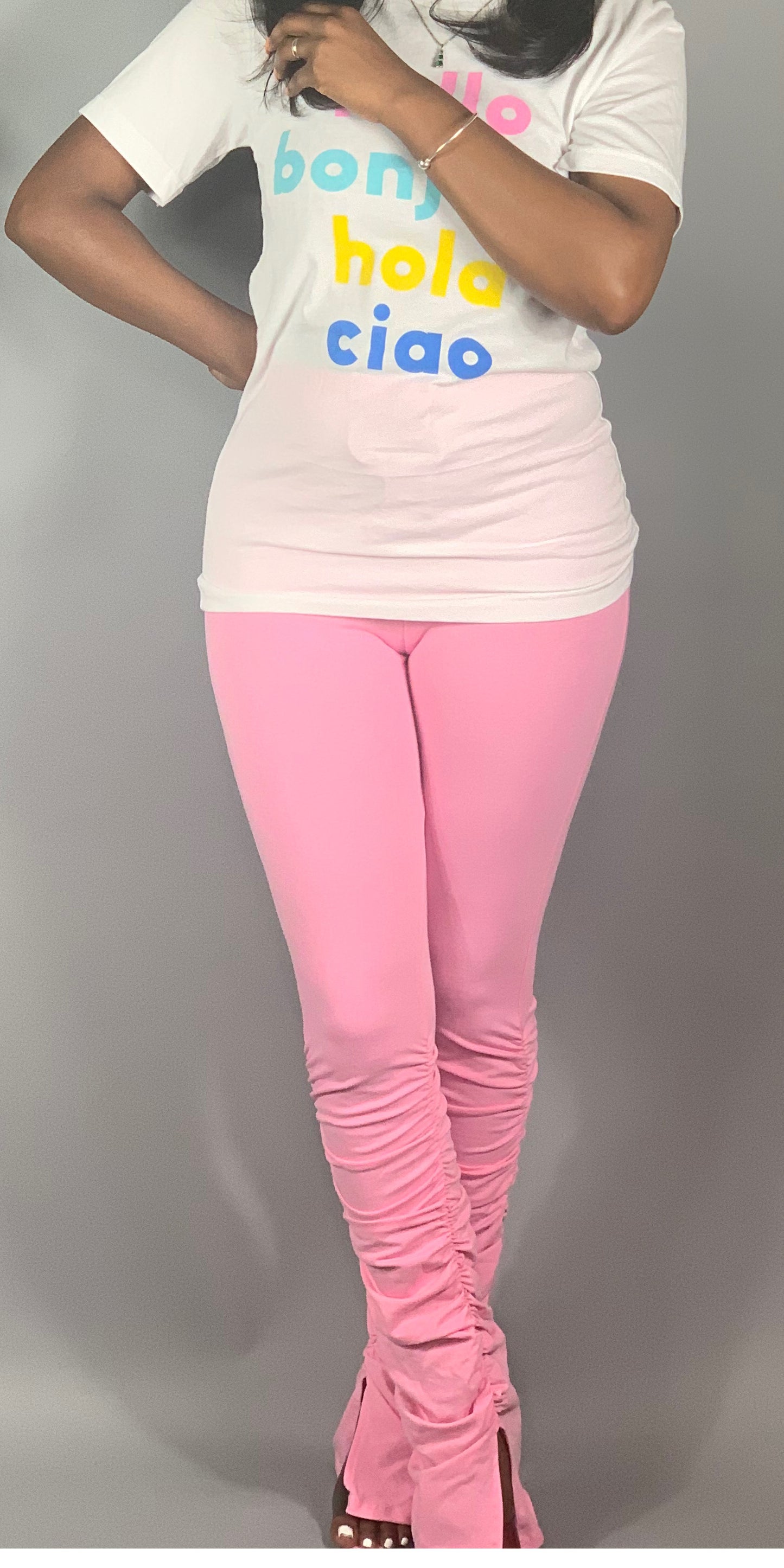 Stacked Joggers Pink
