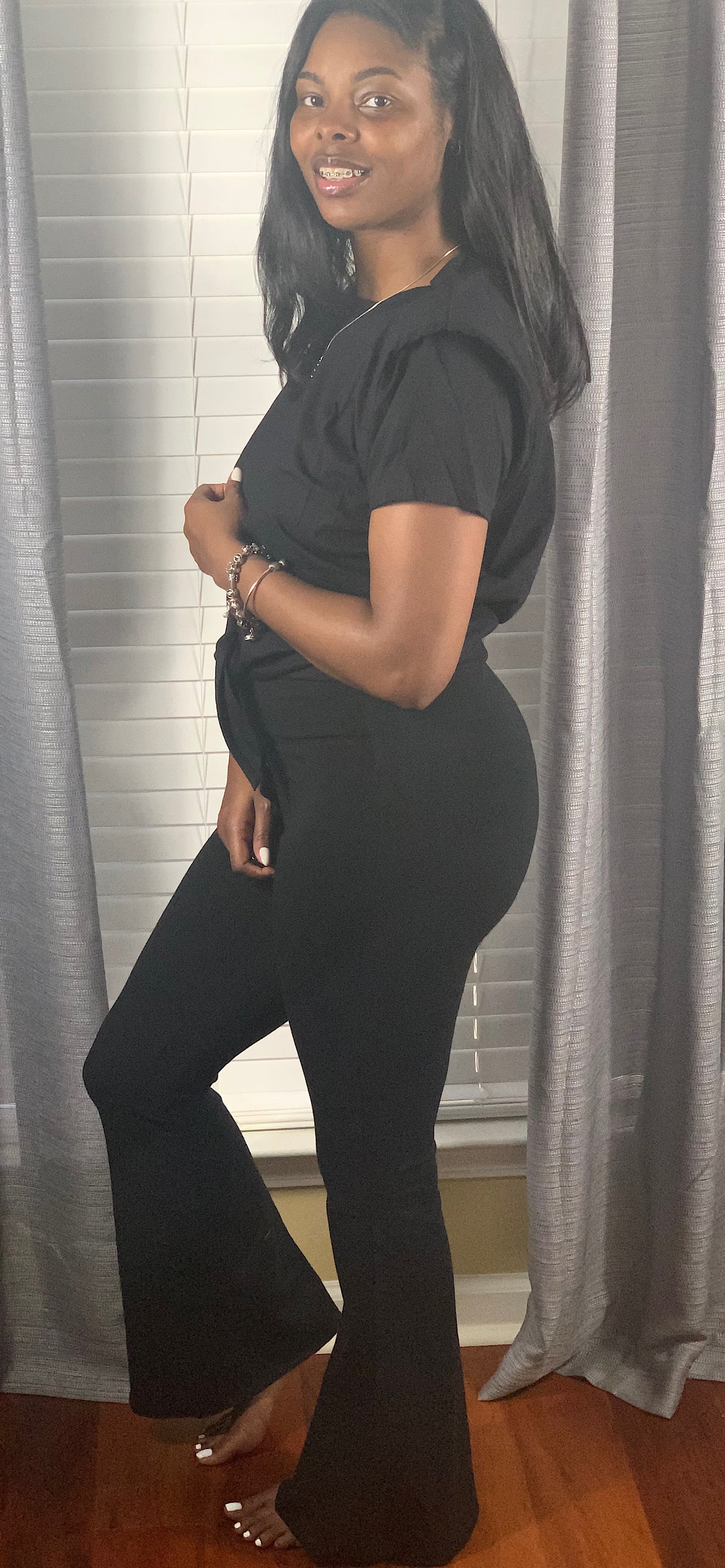 High waist yoga pants-black