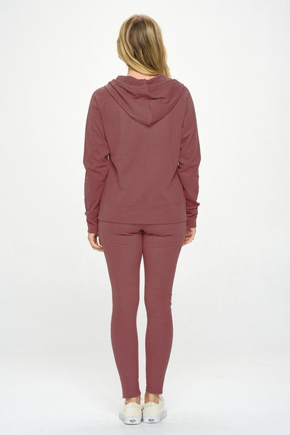 Basic Casual Active Hoodie Set