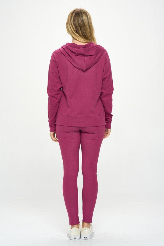 Basic Casual Active Hoodie Set