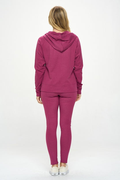 Basic Casual Active Hoodie Set