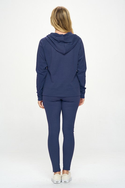 Basic Casual Active Hoodie Set