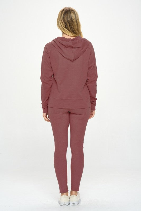 Basic Casual Active Hoodie Set