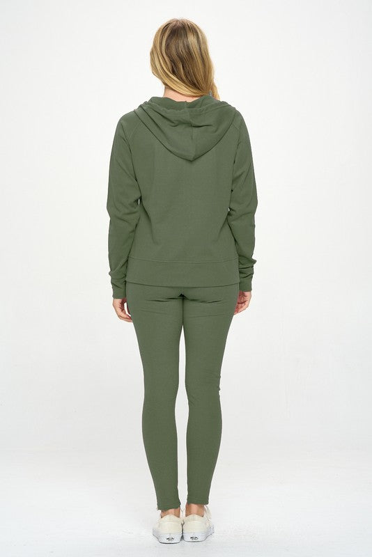 Basic Casual Active Hoodie Set