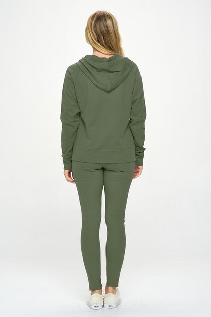 Basic Casual Active Hoodie Set