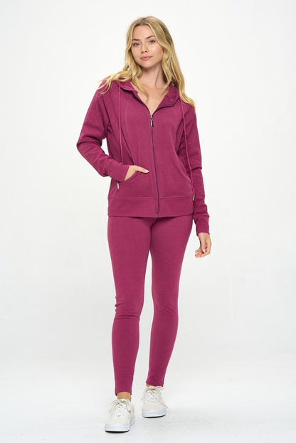 Basic Casual Active Hoodie Set