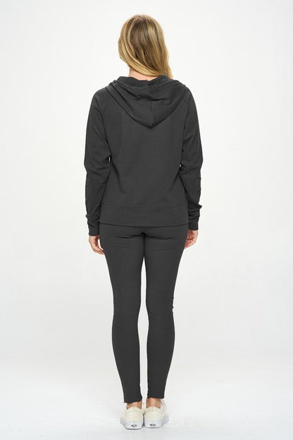 Basic Casual Active Hoodie Set