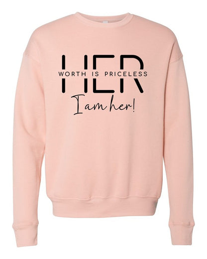 Her Worth is Priceless Bella Premium Sweatshirt