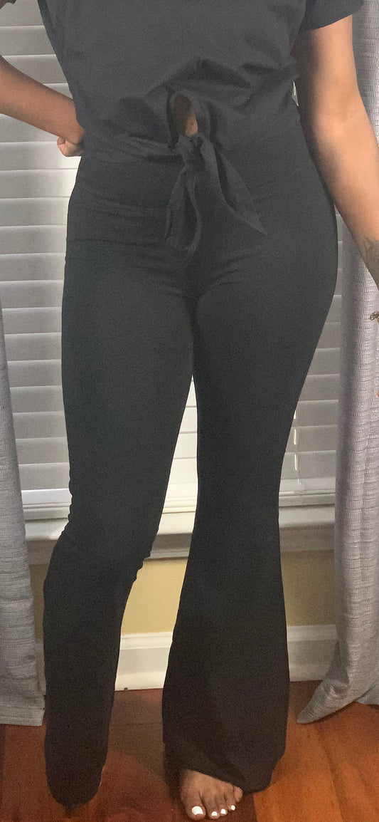 High waist yoga pants-black
