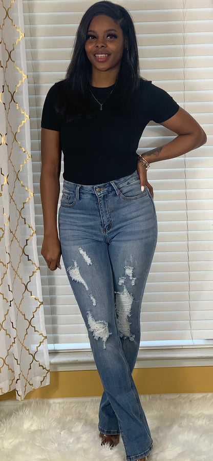 Distressed Medium Wash Jeans