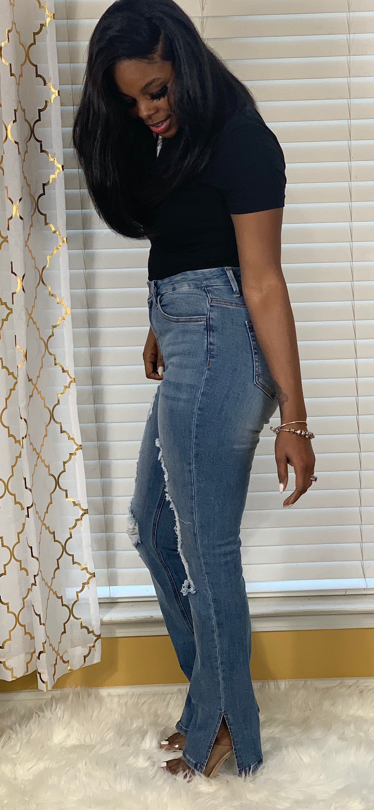 Distressed Medium Wash Jeans