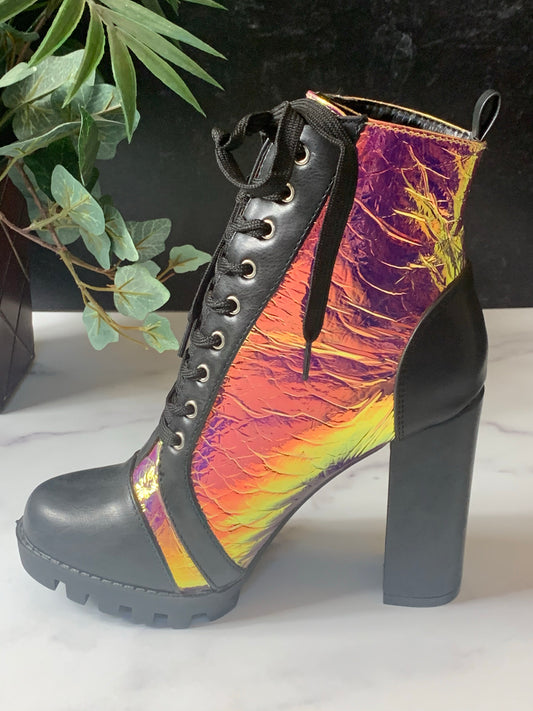 Lace Up Military Inspired Ankle Boot