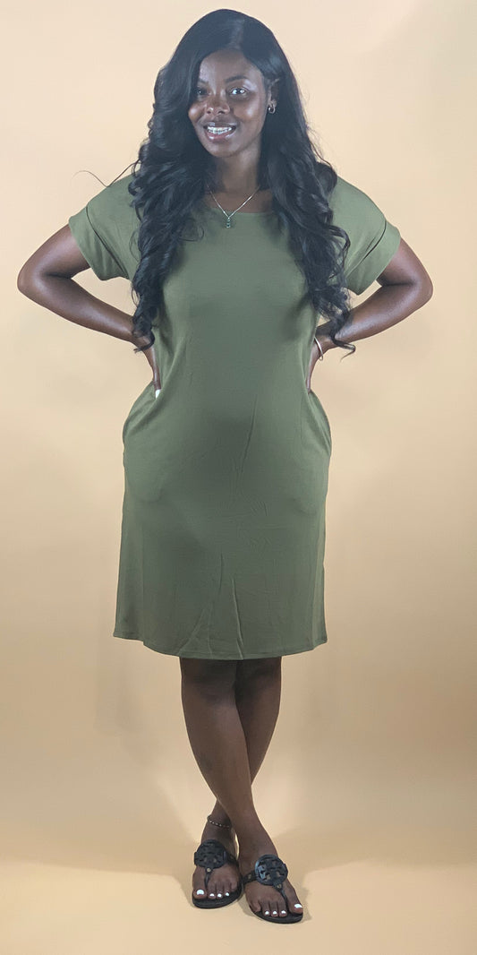 Midi Dress Dusty Olive