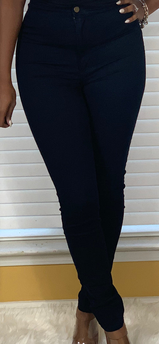 Super High Skinny Pants-Indigo Blue