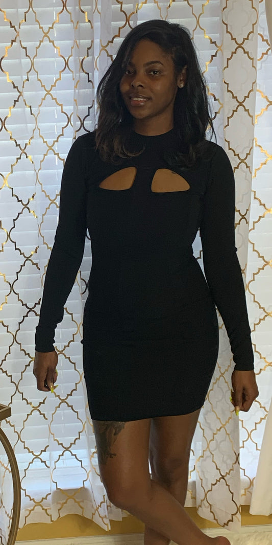 Halo Bandage Dress-black