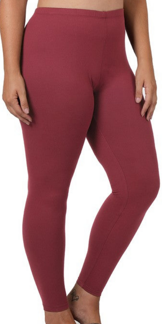 PLUS BRUSHED DTY MICROFIBER FULL LENGTH LEGGINGS