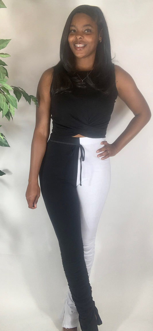 Split Personality Legging Set-Black/White