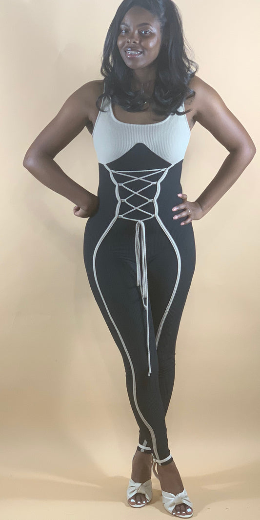 Khaki Tie Me Up Jumpsuit